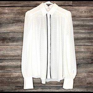 Free People Sheer Floral Fields Button Up Blouse